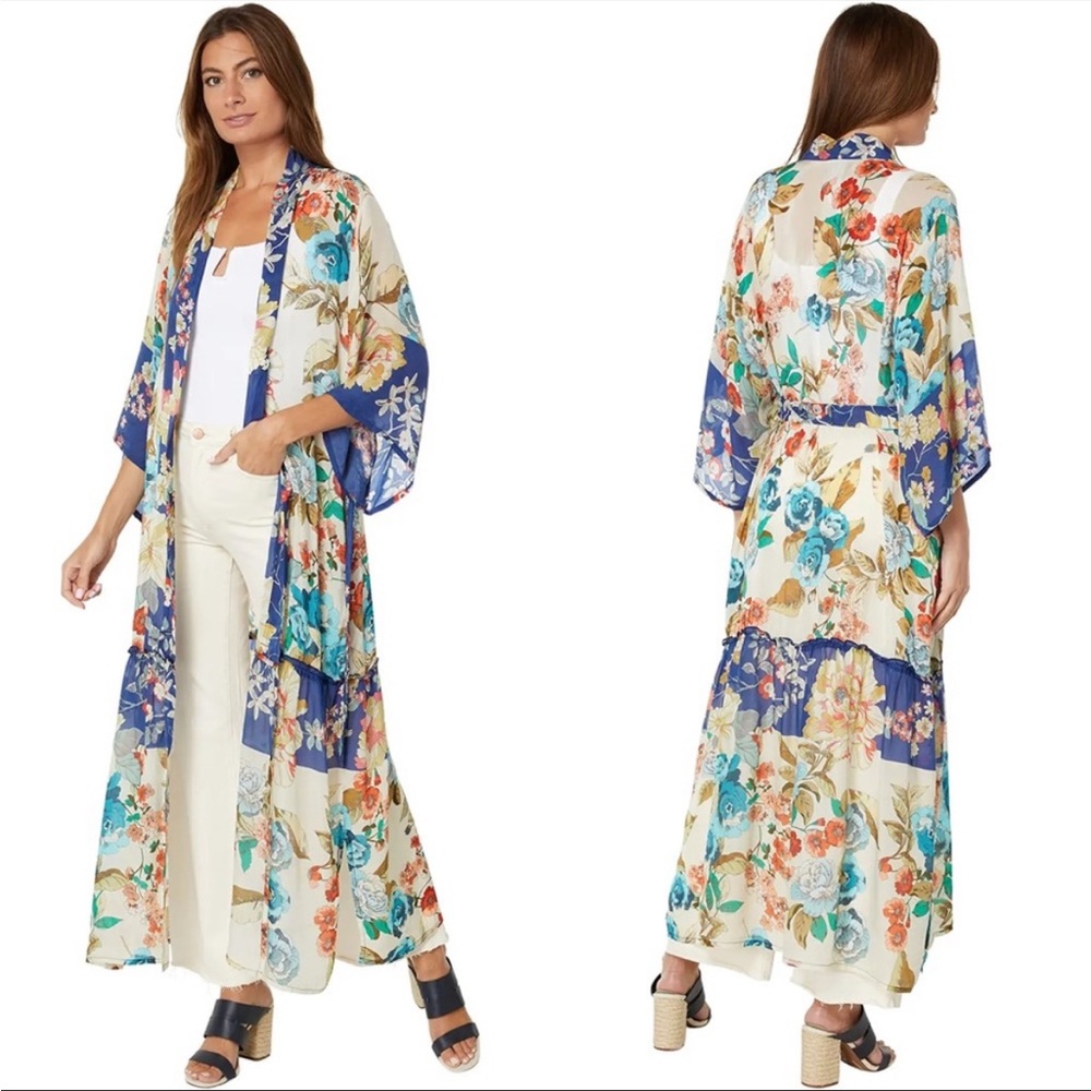 SOLD~$200~NEW!~XXL & M~Johnny Was Emma Astrid Kimono Silk Floral NWT